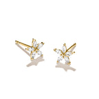 THOMAS SABO SILVER GOLD COLOUR CZ STAR STUD EARRINGS