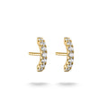 THOMAS SABO SILVER GOLD COLOUR CZ CURVE BAR STUD EARRINGS - H2378-M01-14