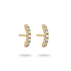 THOMAS SABO SILVER GOLD COLOUR CZ CURVE BAR STUD EARRINGS - H2378-M01-14