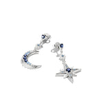 THOMAS SABO GOLD COLOUR CZ SET MOON & STAR DROP EARRINGS - H2379-166-1