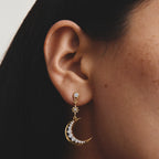 THOMAS SABO GOLD COLOUR CZ SET MOON & STAR DROP EARRINGS - H2379-M01-14