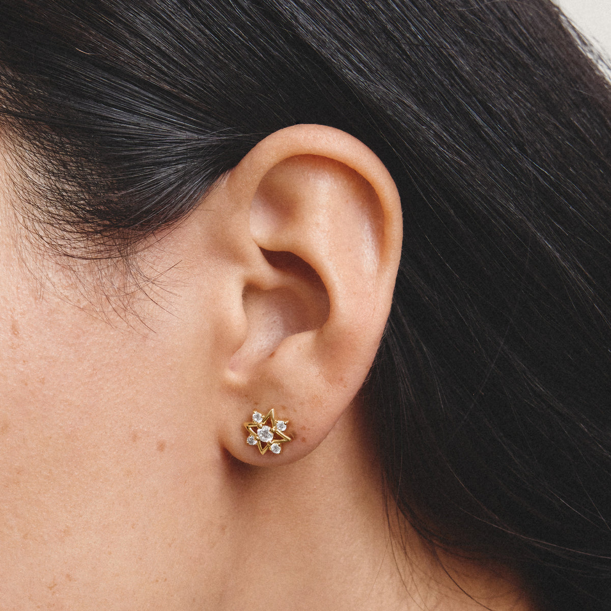 THOMAS SABO SILVER WHT CZ SET STAR STUD EARRINGS
