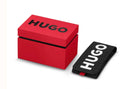 1530450 | GENTS SS BLACK PVD HUGO RND BLK RED SEC HAND DL. WR BW