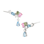 149828/010 NOMINATION SILVER CZ MIXED SHAPE COLOUR ST. EARRINGS - COLOR WAVE