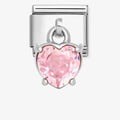 331812/14 NOM PNK HEART CZ DANGLE - CHARMS