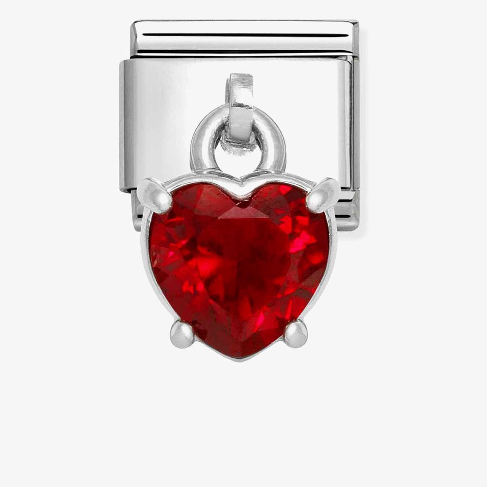 331812/13 NOM RED HEART CZ DANGLE - CHARMS