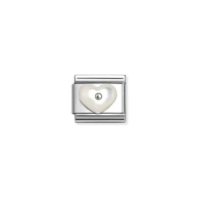 330509/17 NOM MOP HEART - SILV SH - STONE SYMBOLS .