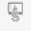 331818/19 NOM DANGLE S LETTER CZ SILV SHINE - CHARM