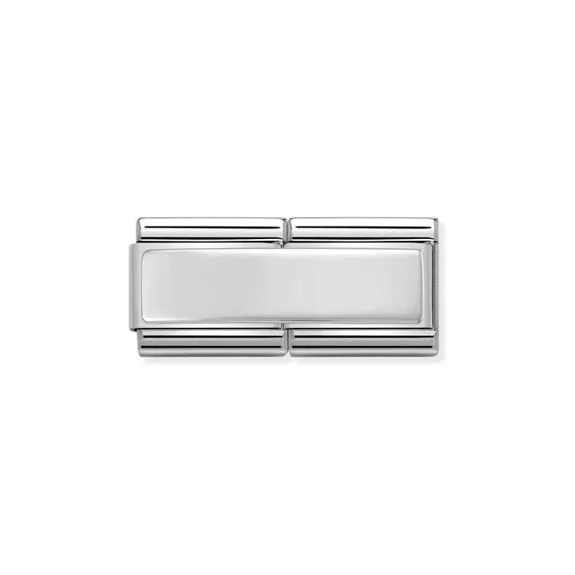 330710/01 NOMINATION PLAIN ENGRAVEABLE SILVER DOUBLE CHARM