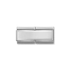 330710/01 NOMINATION PLAIN ENGRAVEABLE SILVER DOUBLE CHARM