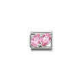 330329.10 NOM SS CZ SILV SHINE PINK DOUBLE DROP