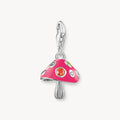 T SABO SILV PINK MUSHROOM CHARM