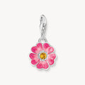 T SABO SILV PINK FLOWER CHARM