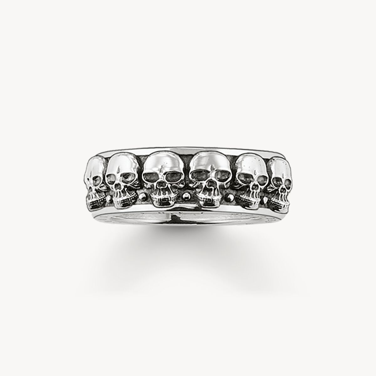 T SABO SILV SKULL BAND RINGS