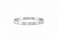 029504/004 NOM SS HEART PAVE WHT CZ LRG- PRETTY BANGLES