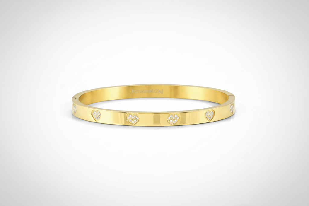 029504/006 NOM SS GP HEART PAVE WHT CZ LRG - PRETTY BANGLES