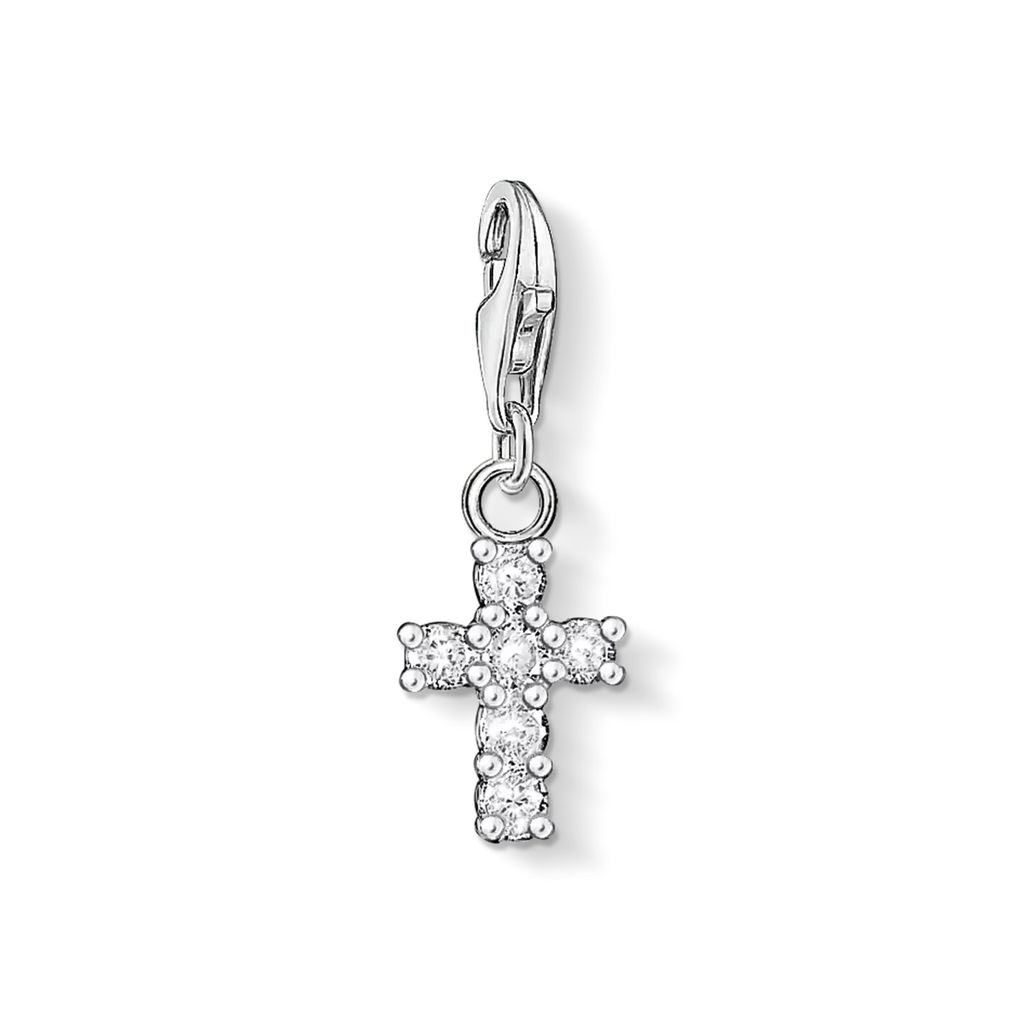 T SABO SILV CZ CROSS PENDANT CHARM