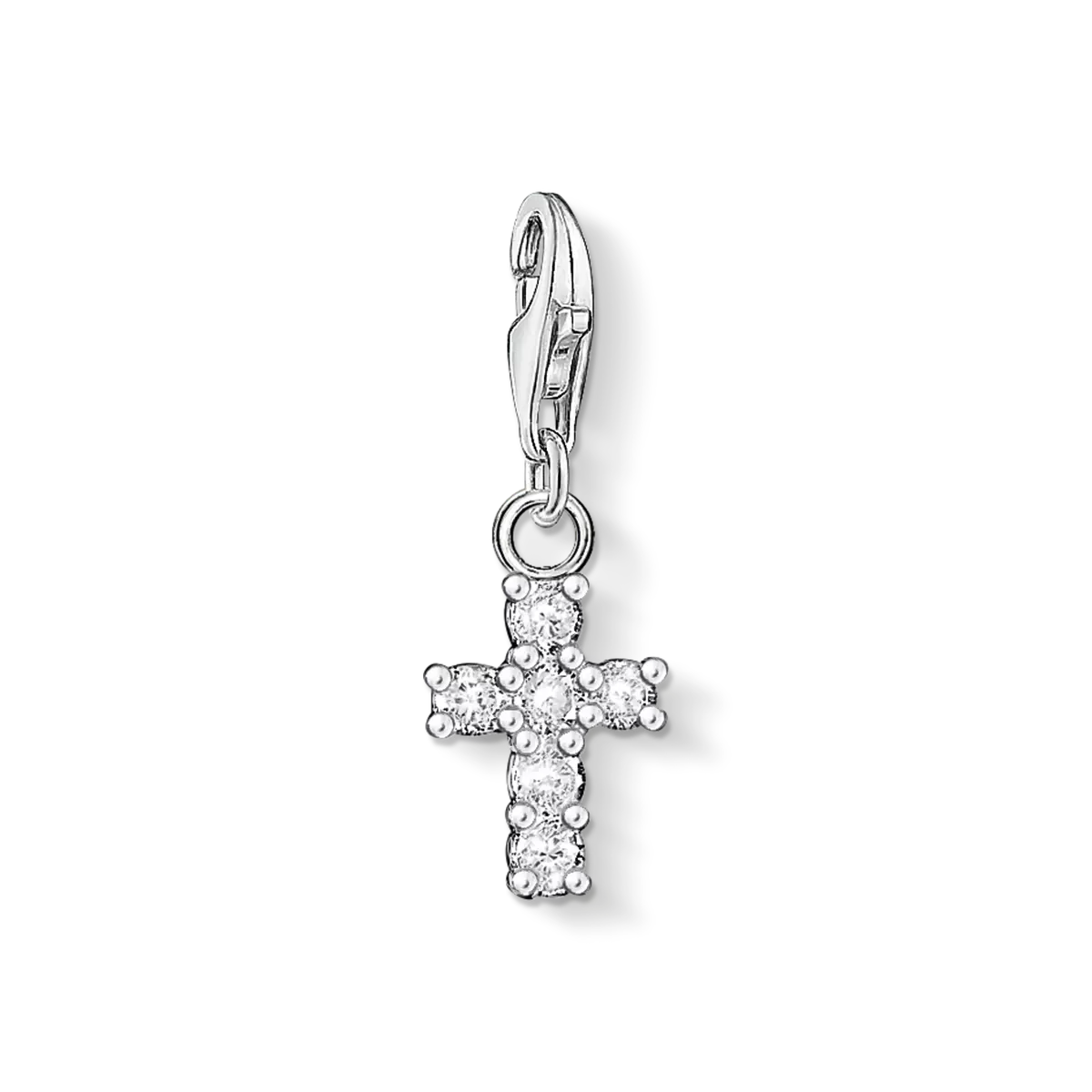 T SABO SILV CZ CROSS PENDANT CHARM