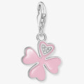 T SABO SILV PNK ENAM CLOVER PEND CHARM