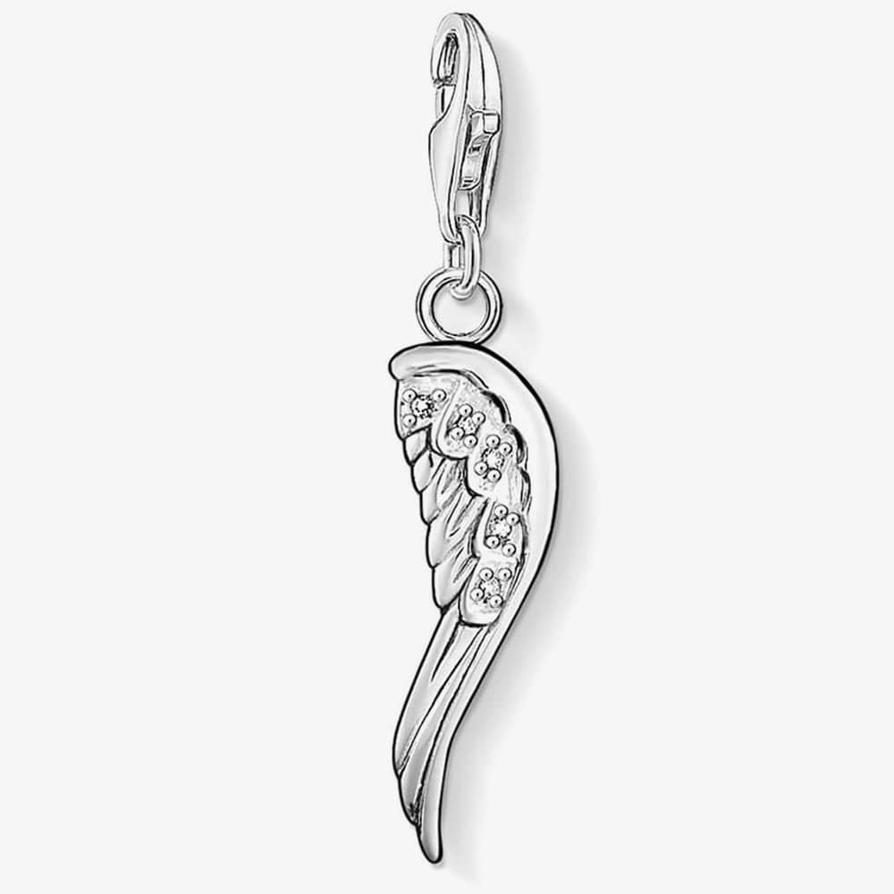 T SABO SILV CZ ANGEL'S WING CHARM