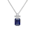 SILV ZIRC DIAMONFIRE BLUE EMER CUT PEND & CH.