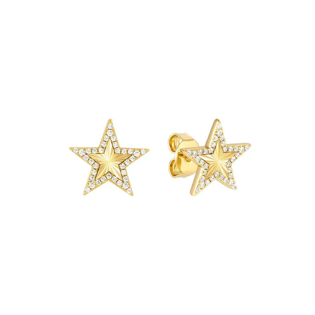 240104/009 NOM SILV GP CZ DC STAR STUD ERS - TRUEJOY