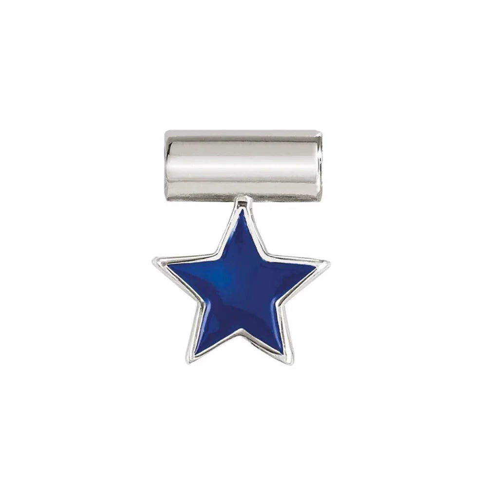 NOM SEIMIA SILVER ENAMEL BLUE STAR SYMBOLS