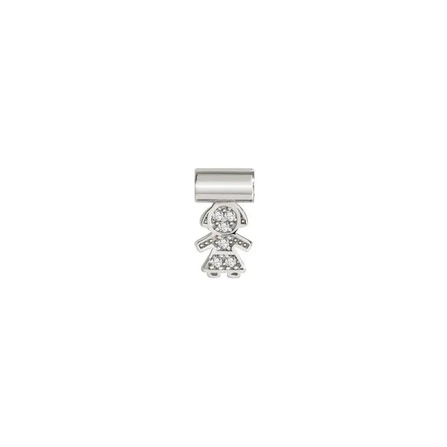 NOM SEIMIA SILVER BABY GIRL CZ SYMBOLS