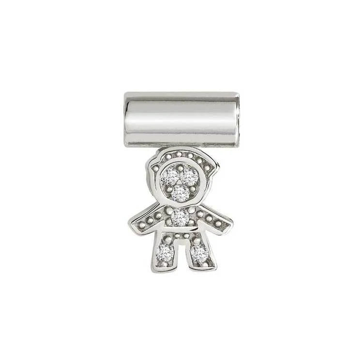NOM SEIMIA SILVER BABY BOY CZ SYMBOLS