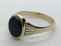 9YG 2.7G OVAL ONYX SIGNET RING T | PRE OWNED