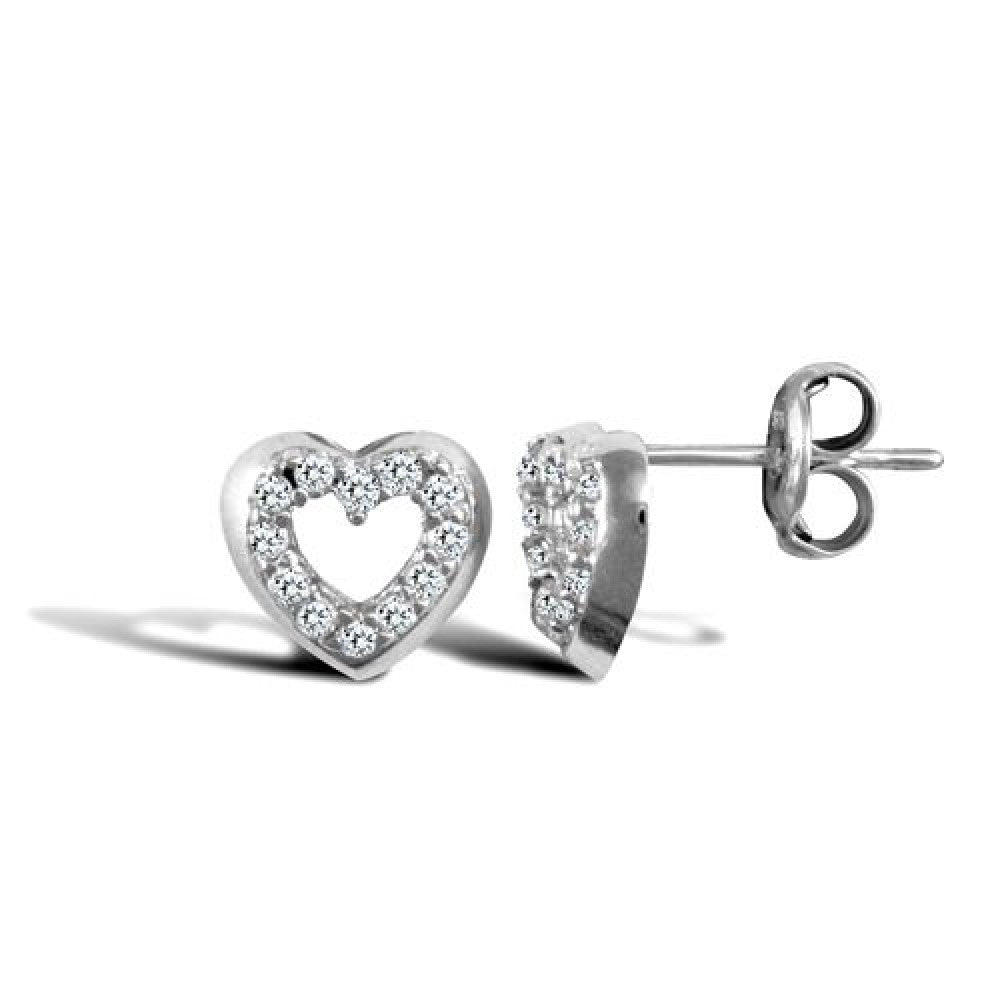 9WG CZ OPEN HEART STUD ERS