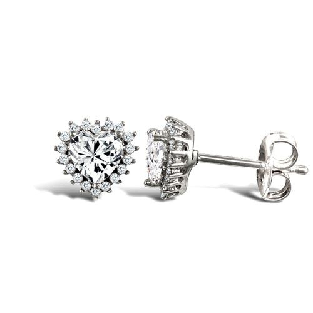 9WG CZ HEART HALO STUD ERS