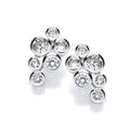 SILVER RUBOVER CZ CLUSTER STUD EARRING