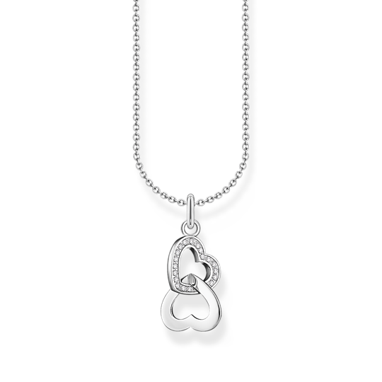 T SABO SILV WHT CZ HEART PEND NLET