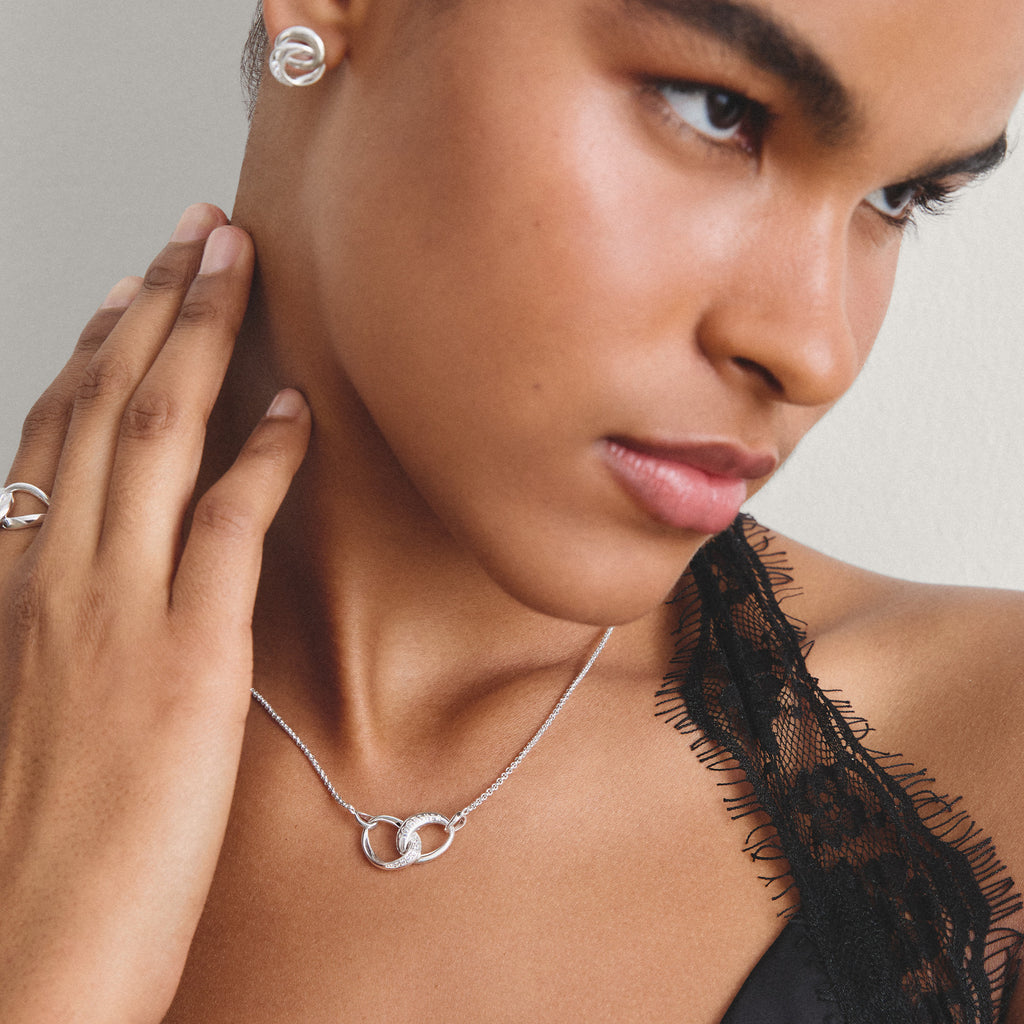 Thomas Sabo SILVER TOGETHER WHITE CZ SET PENDANT & CHAIN