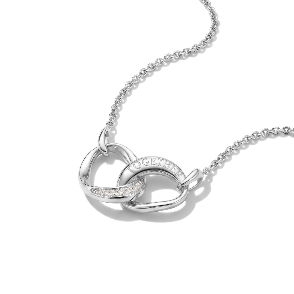 Thomas Sabo SILVER TOGETHER WHITE CZ SET PENDANT & CHAIN