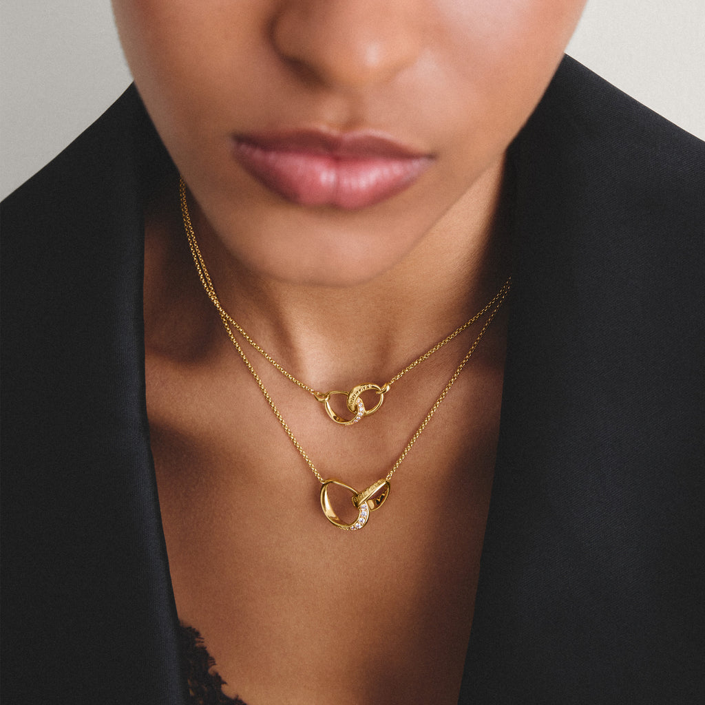 Thomas Sabo SILVER GOLD COLOUR TOGETHER WHITE CZ SET PENDANT & CHAIN