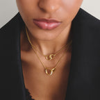 Thomas Sabo SILVER GOLD COLOUR TOGETHER WHITE CZ SET PENDANT & CHAIN