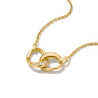 Thomas Sabo SILVER GOLD COLOUR TOGETHER WHITE CZ SET PENDANT & CHAIN