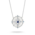 Thomas Sabo SILVER BLUE CZ SET RND STAR DESIGN PENDANT & CHAIN