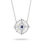 Thomas Sabo SILVER BLUE CZ SET RND STAR DESIGN PENDANT & CHAIN