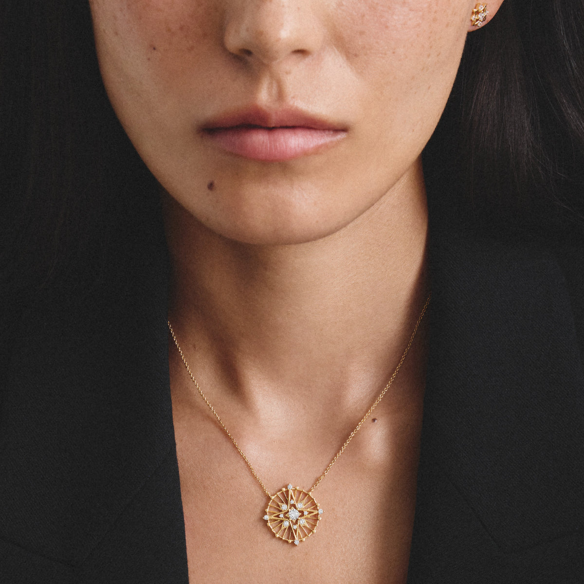 Thomas Sabo GOLD COLOUR CZ SET RND STAR PENDANT & CHAIN