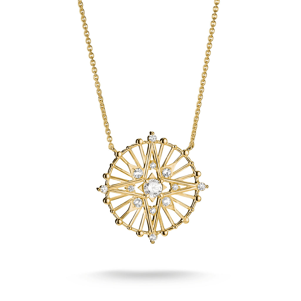 Thomas Sabo GOLD COLOUR CZ SET RND STAR PENDANT & CHAIN
