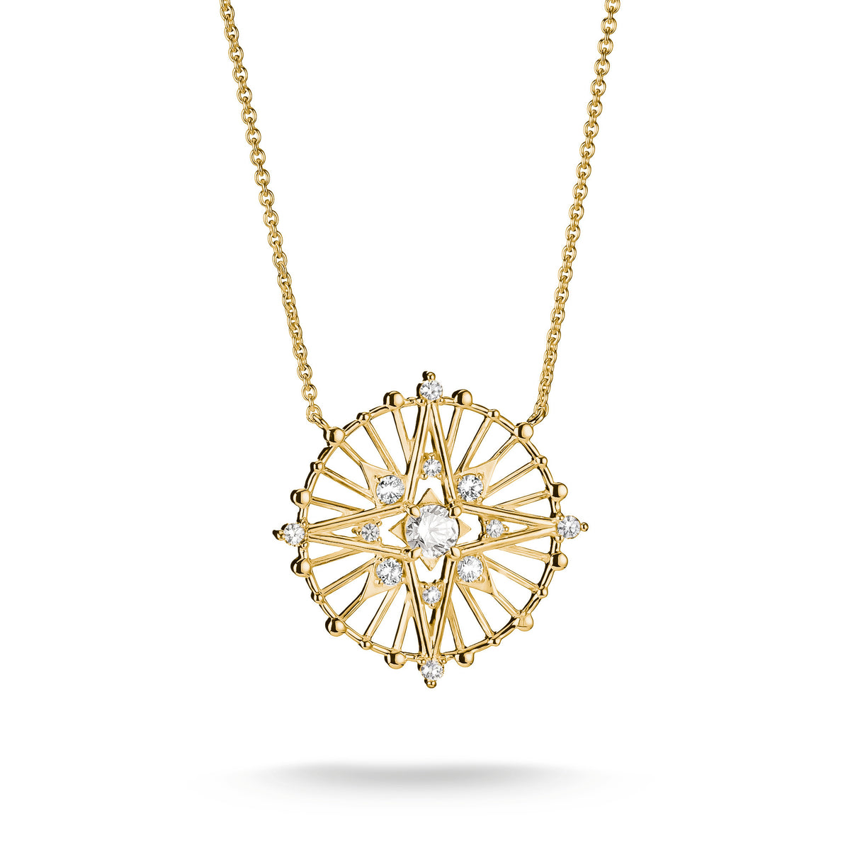 Thomas Sabo GOLD COLOUR CZ SET RND STAR PENDANT & CHAIN
