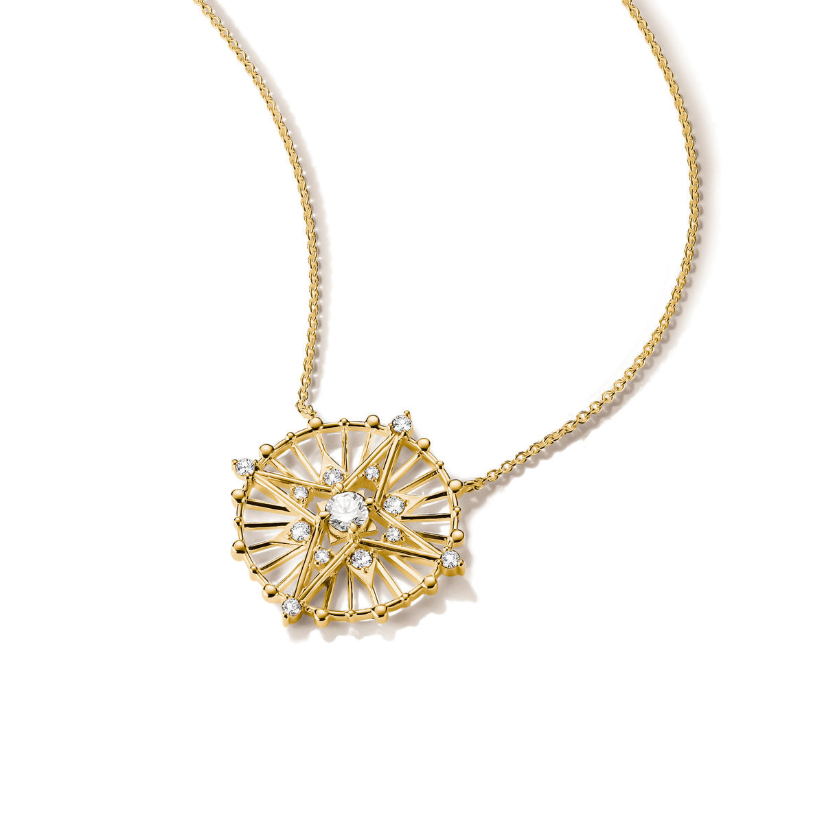 Thomas Sabo GOLD COLOUR CZ SET RND STAR PENDANT & CHAIN