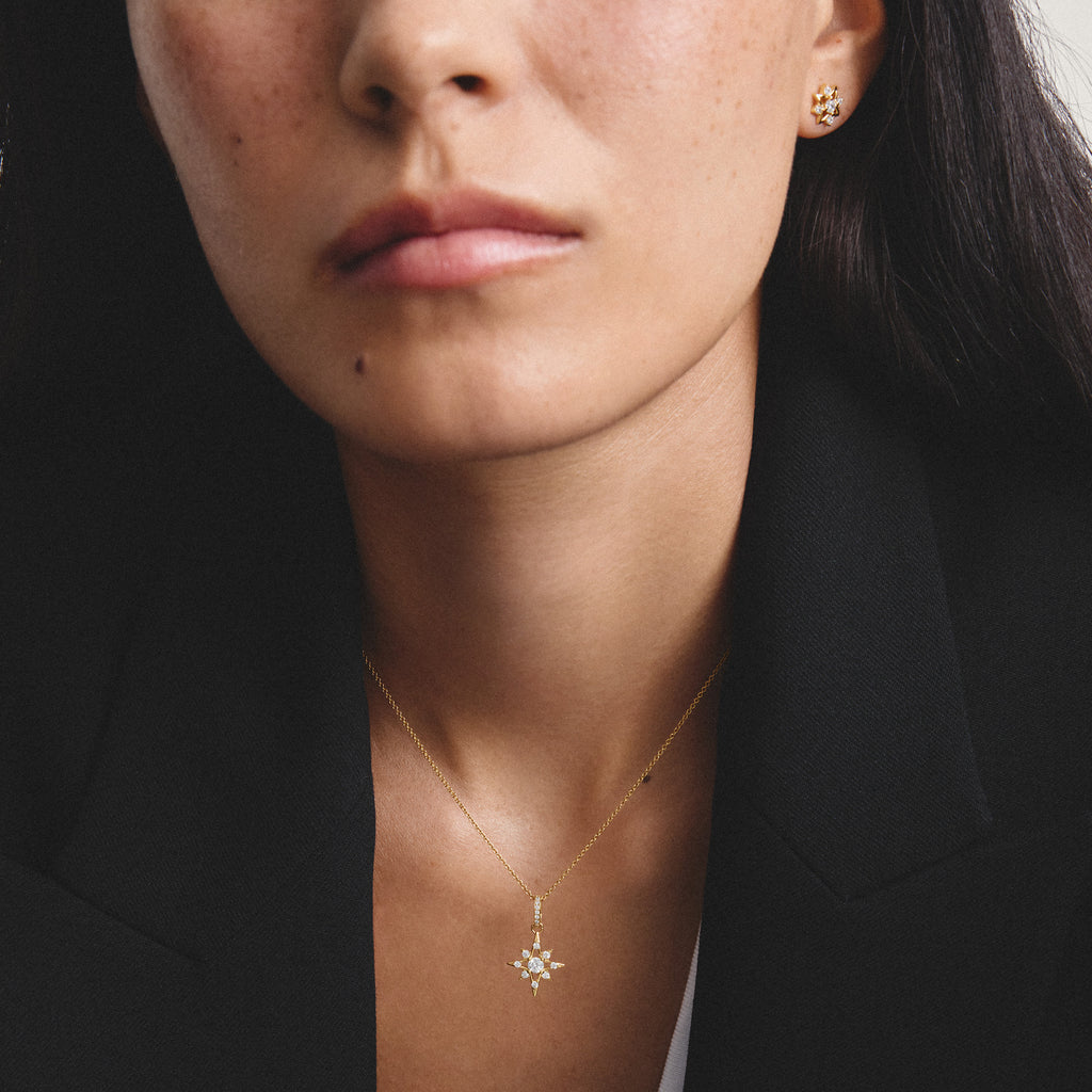 Thomas Sabo GOLD COLOUR CZ SET STAR PENDANT & CHAIN