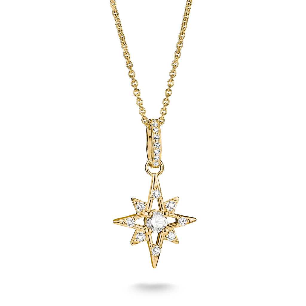 Thomas Sabo GOLD COLOUR CZ SET STAR PENDANT & CHAIN