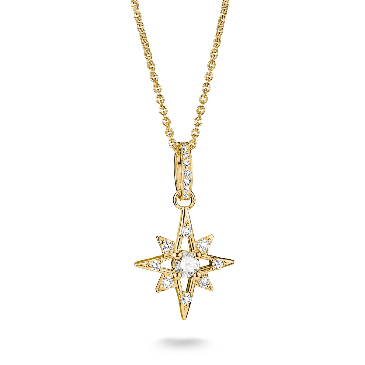 Thomas Sabo GOLD COLOUR CZ SET STAR PENDANT & CHAIN