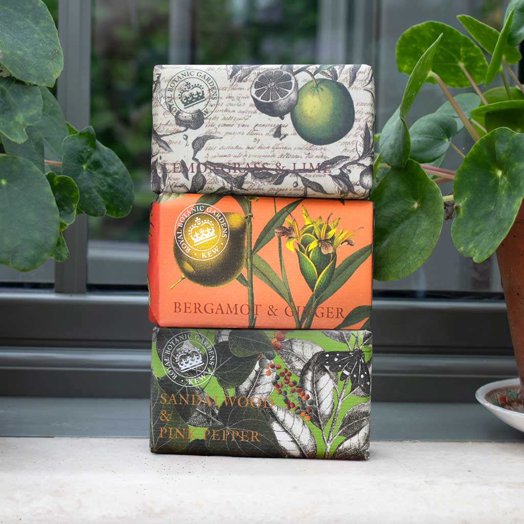 KEW GARDENS SANDALWOOD & PINK PEPPER SOAP 240G BAR by CHRISTINA MAY
