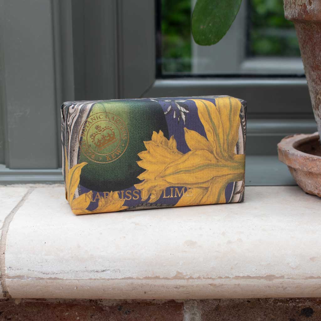 KEW GARDENS NARCISSUS LIME SOAP 240G BAR by CHRISTINA MAY